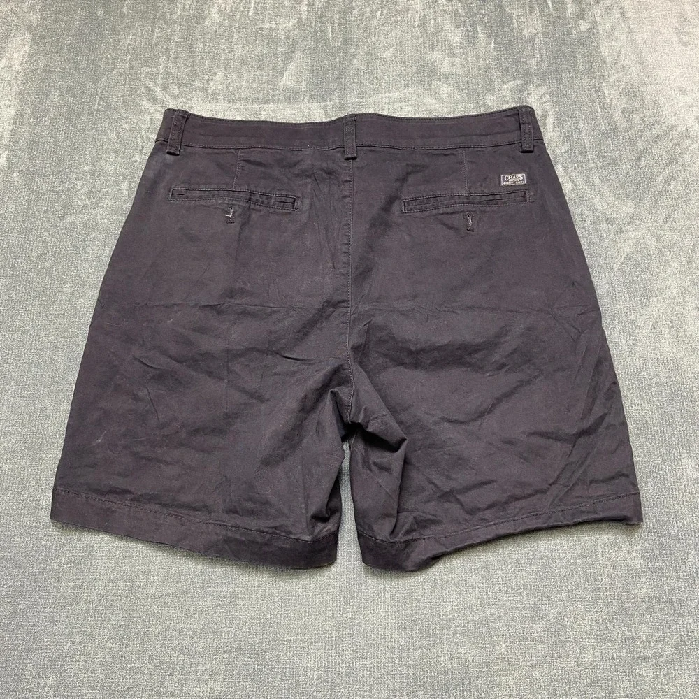 Chaps Chino Shorts Mens 34 Blue Cotton Stretch Twill High Rise Flat Front Casual